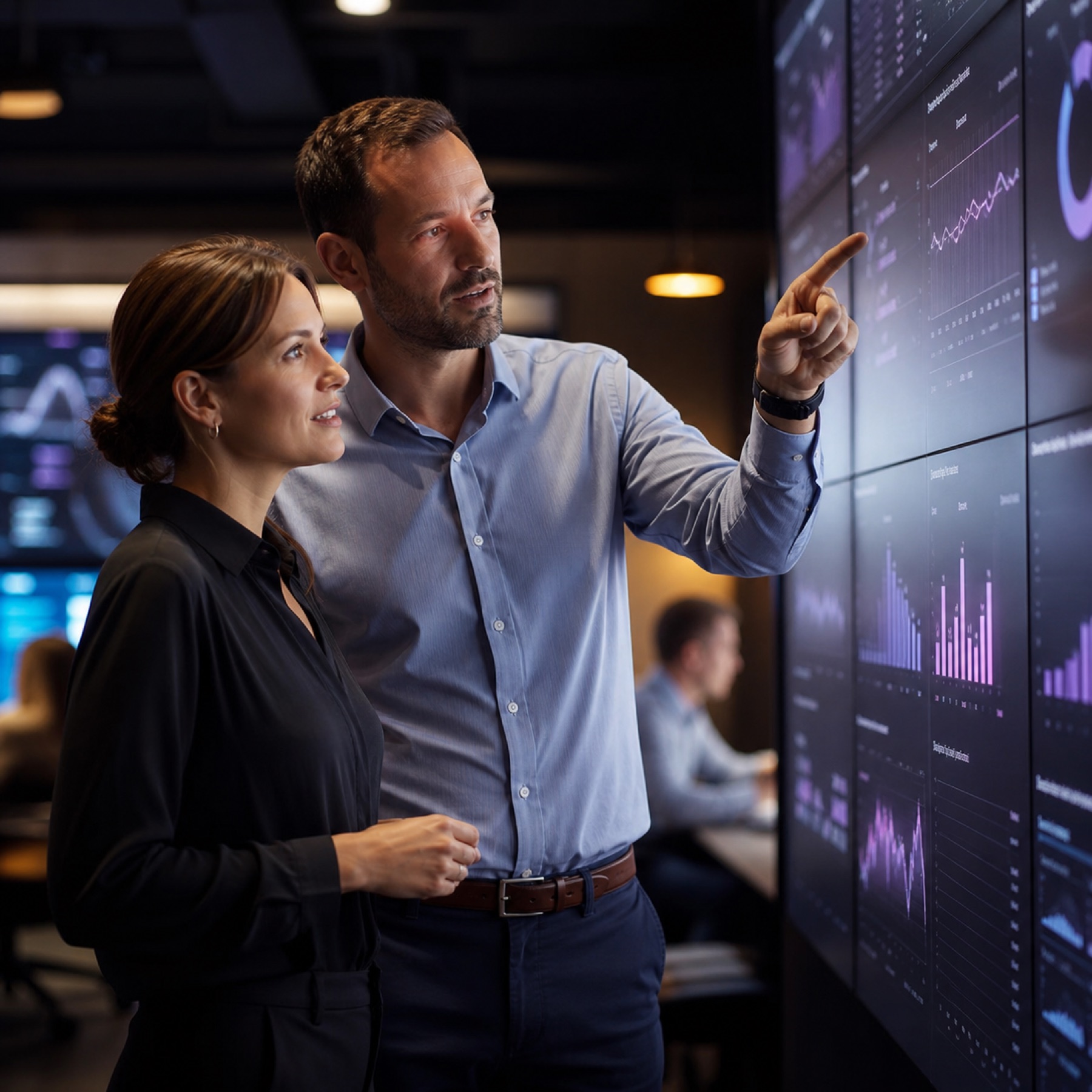 Operations leaders monitoring and improving a live service