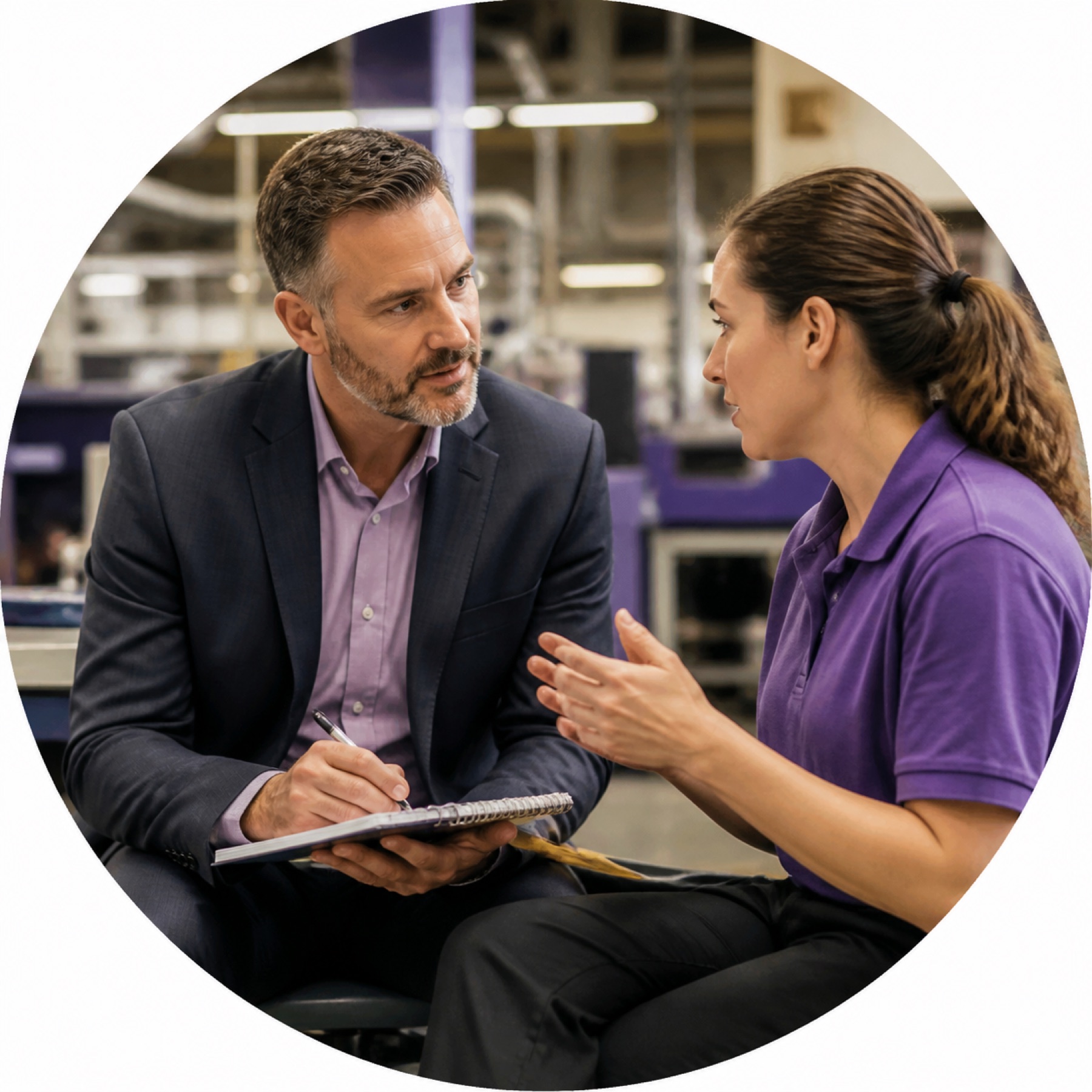 Consultant discovering an opportunity with a frontline team member