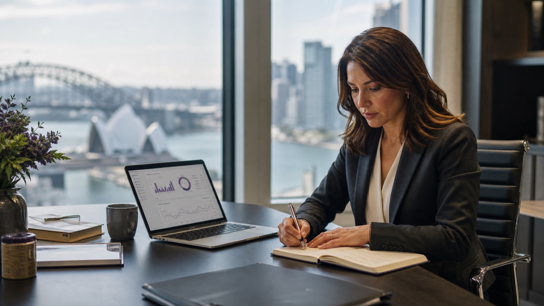 Business leader reviewing operational performance