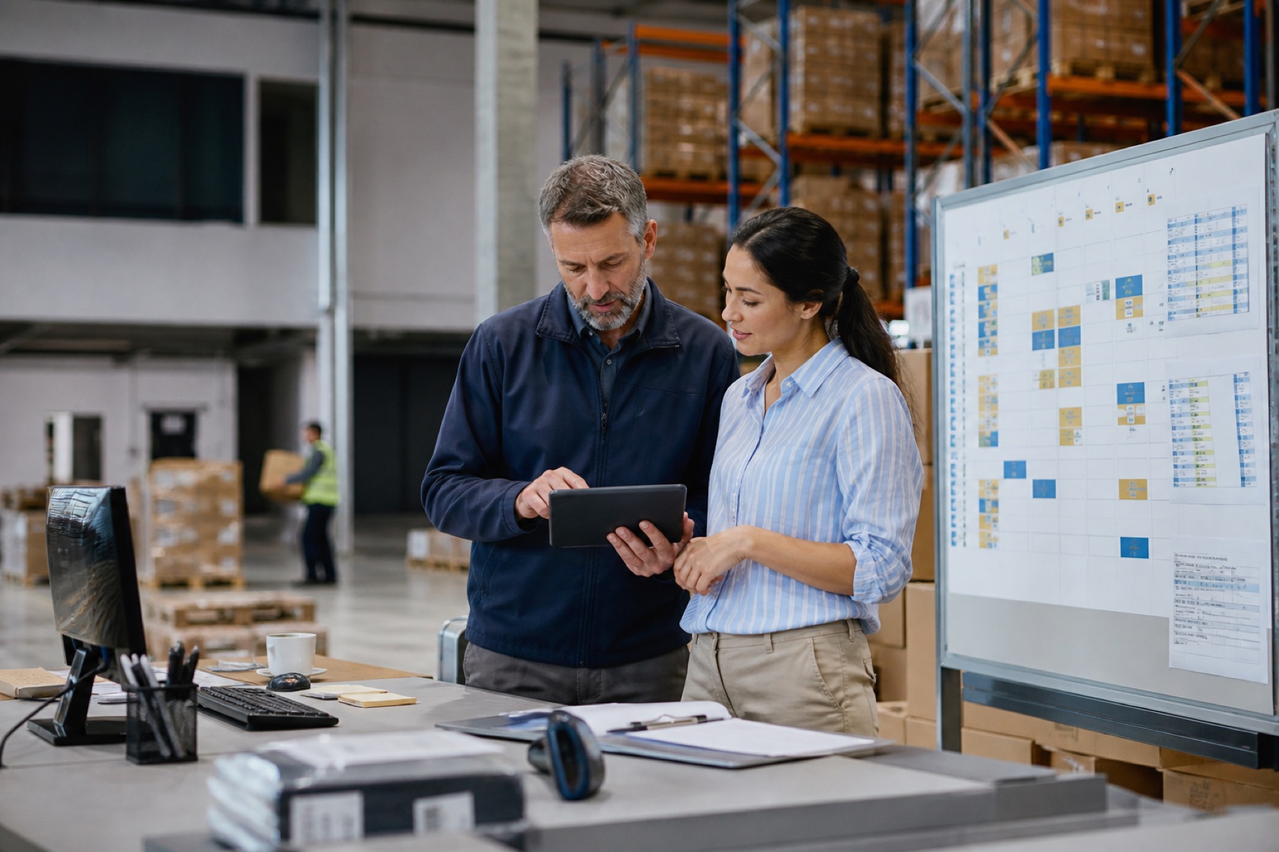Operations professionals improving a logistics workflow